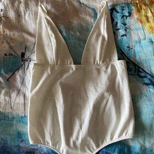 White Free-people body suit